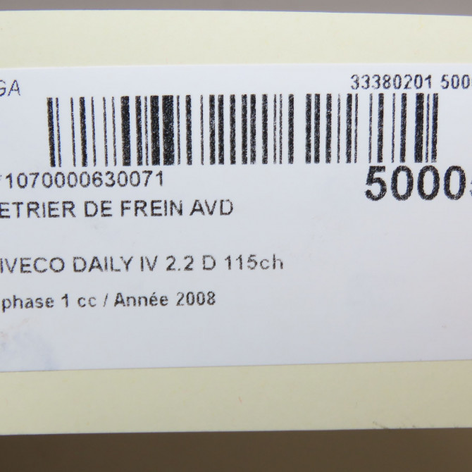 Etrier de frein avant droit occasion IVECO DAILY IV phase 1 04-2006->04-2009 2.2 D 115ch 504354334 5