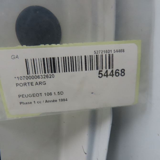 Porte arrière gauche occasion PEUGEOT 106 Phase 1 09-1991->04-1996 1.5D 900670 4