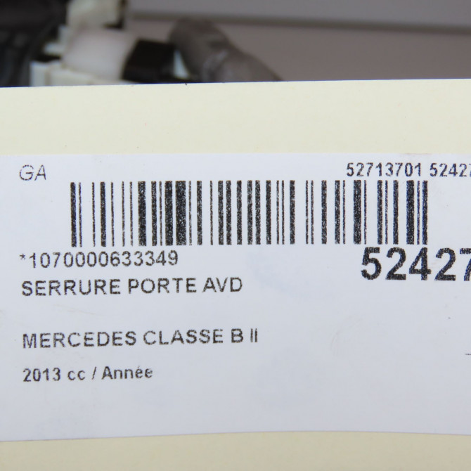 Serrure porte avd occasion MERCEDES CLASSE B II Phase 1 09-2011->12-2014 1667200435 5