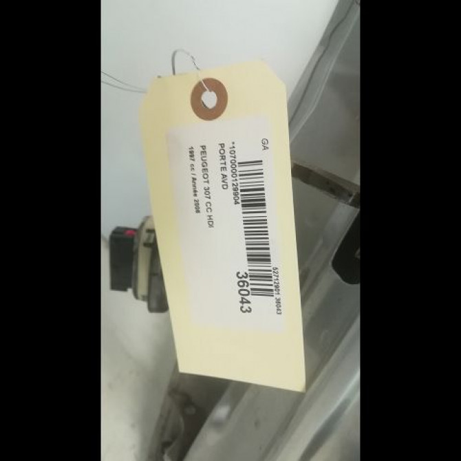 Porte avant droite occasion PEUGEOT 307 CC Phase 2 06-2005->06-2008 2.0HDI 136ch 9004Z1 3