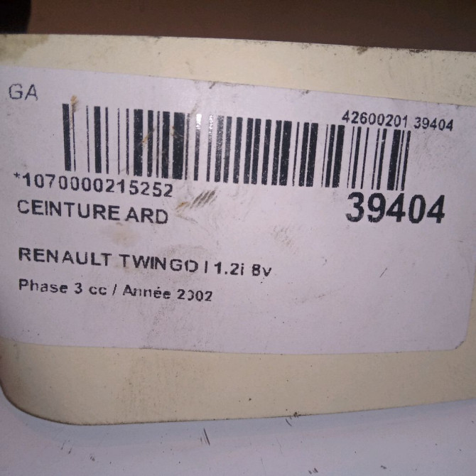 Ceinture arrière droite occasion RENAULT TWINGO I Phase 3 08-2000->06-2007 1.2i 8v 60ch 8200065319 4