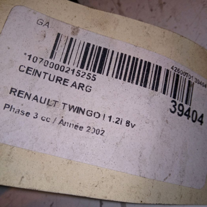 Ceinture arrière gauche occasion RENAULT TWINGO I Phase 3 08-2000->06-2007 1.2i 8v 60ch 8200065320 4