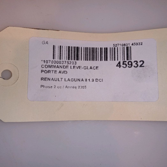 Commande lève-glace porte avant droite occasion RENAULT LAGUNA II Phase 2 03-2005->09-2007 1.9 DCI 110ch 8200167229 4