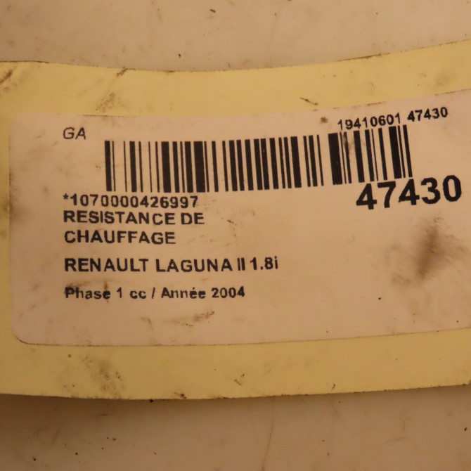 Resistance de chauffage occasion RENAULT LAGUNA II Phase 1 11-2000->03-2005 1.8i 117ch 7701206541 4