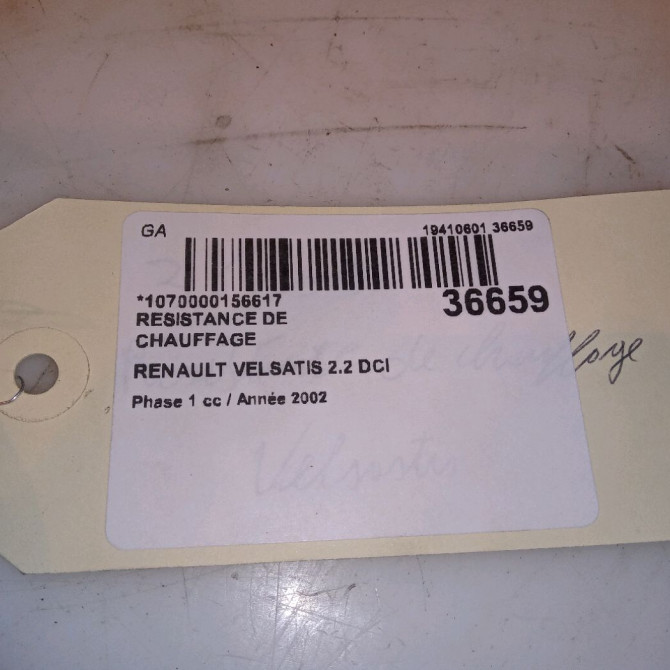 Resistance de chauffage occasion RENAULT VELSATIS Phase 1 01-2002->04-2005 2.2 DCI 150ch 7701206541 4