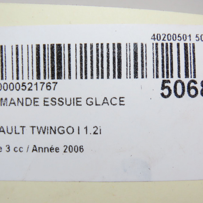 Commande essuie glace occasion RENAULT TWINGO I Phase 3 08-2000->06-2007 1.2i 7701054306 6