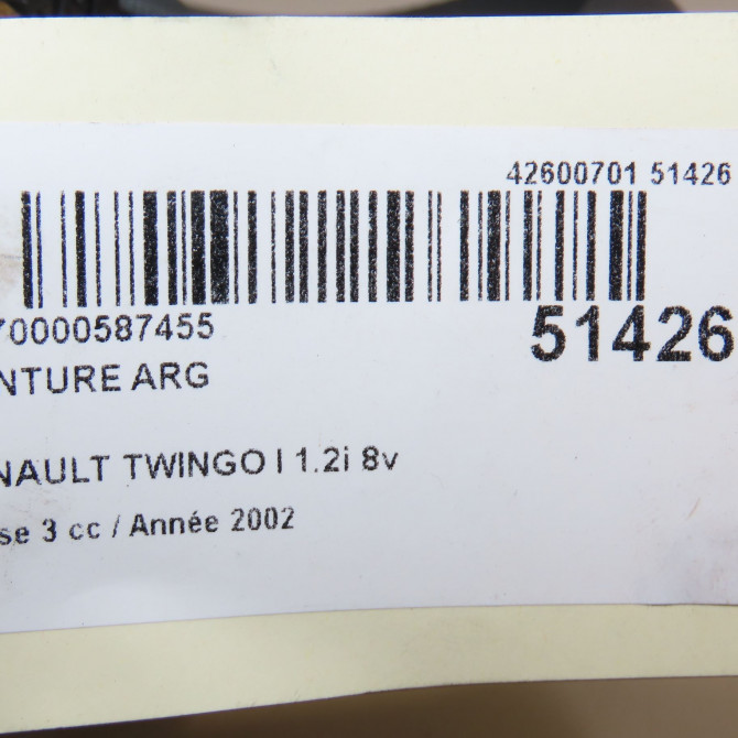 Ceinture arrière gauche occasion RENAULT TWINGO I Phase 3 08-2000->06-2007 1.2i 8v 60ch 8200065320 4