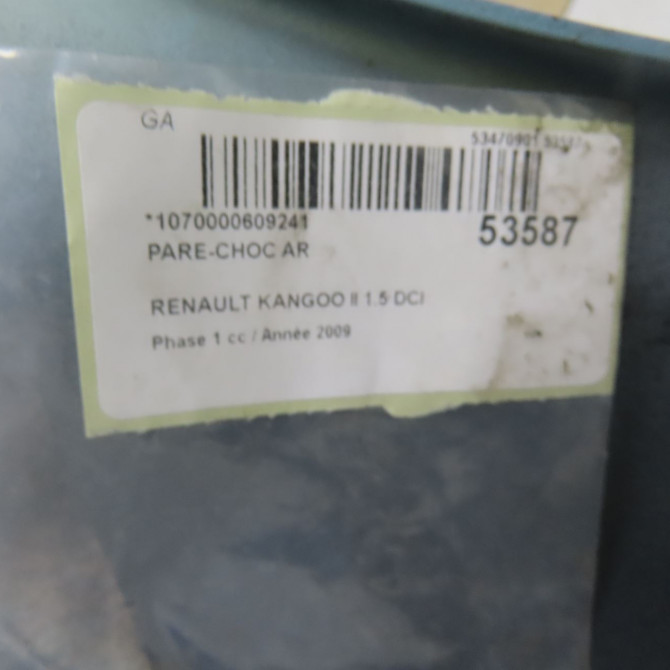 Pare-choc arrière occasion RENAULT KANGOO II Phase 1 01-2008->03-2013 1.5 DCI 105ch 850101471V 8