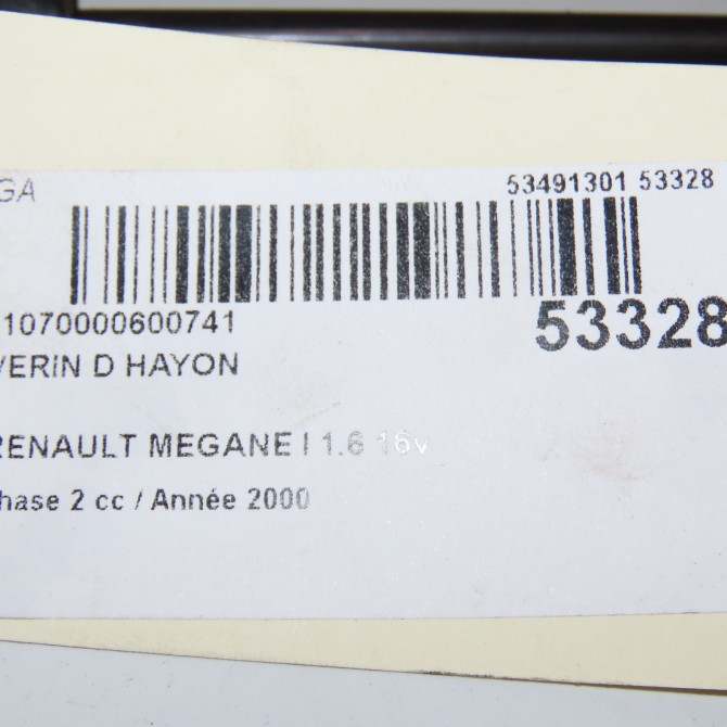 Verin droit hayon occasion RENAULT MEGANE I Phase 2 03-1999->06-2003 1.6 16v 7700828451 3