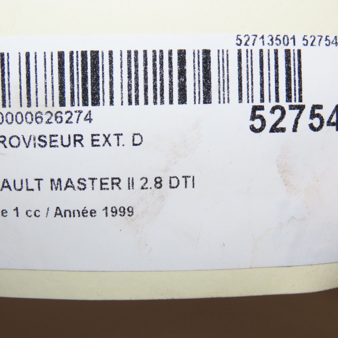 Retroviseur exterieur manuel droit occasion RENAULT MASTER II Phase 1 09-1997->11-2003 2.8 DTI 115ch 7700352180 5