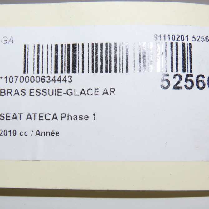 Bras essuie-glace arrière occasion SEAT ATECA Phase 1 06-2016->... 5K6955707B 2