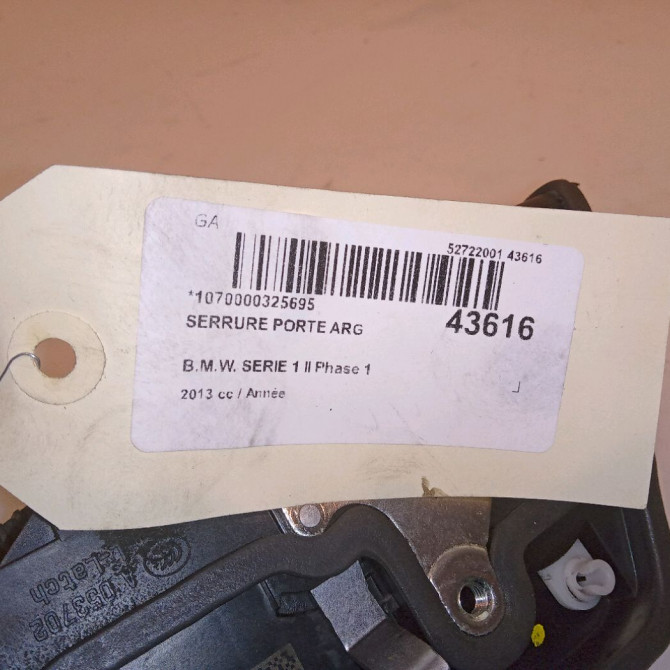 Serrure porte arg occasion B.M.W. SERIE 1 II Phase 1 08-2011->06-2015 51227229459 4