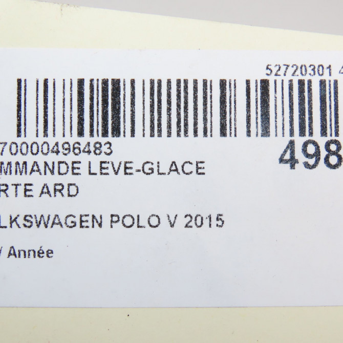 Commande leve-glace porte arrière droite occasion VOLKSWAGEN POLO V 6C0959855WHS 4