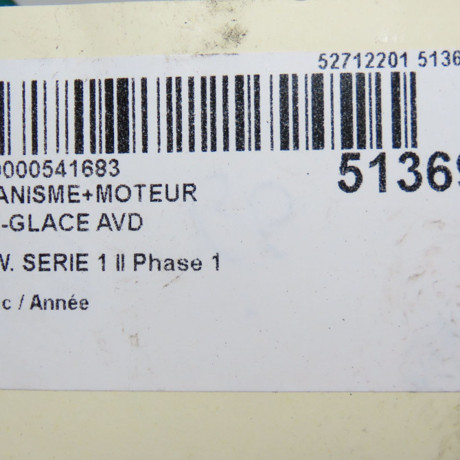 Mecanisme + moteur lève-glace avant droit occasion B.M.W. SERIE 1 II Phase 1 08-2011->06-2015 51337281882 6
