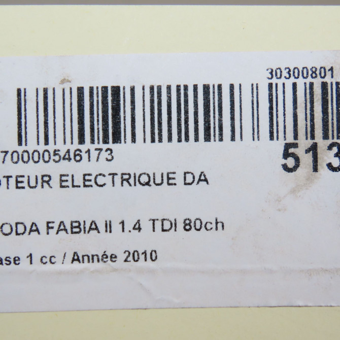 Moteur electrique de direction assistée occasion SKODA FABIA II Phase 1 05-2007->03-2010 1.4 TDI 80ch 6R0423156C 6