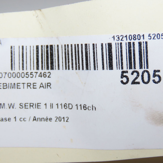 Debimetre air occasion B.M.W. SERIE 1 II Phase 1 08-2011->06-2015 116D 116ch 5