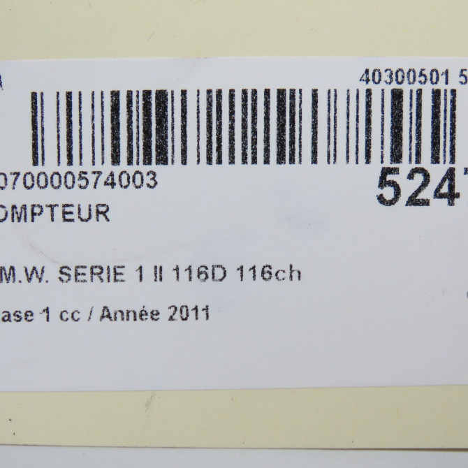 Compteur occasion B.M.W. SERIE 1 II Phase 1 08-2011->06-2015 116D 116ch 62108794223 6