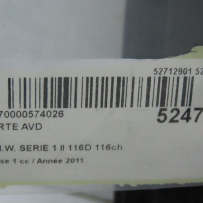 Porte avant droite occasion B.M.W. SERIE 1 II Phase 1 08-2011->06-2015 116D 116ch 41009628760 6