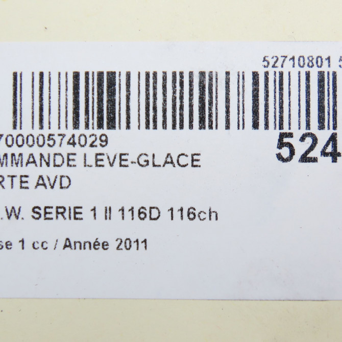 Commande lève-glace porte avant droite occasion B.M.W. SERIE 1 II Phase 1 08-2011->06-2015 116D 116ch 61319208107 5