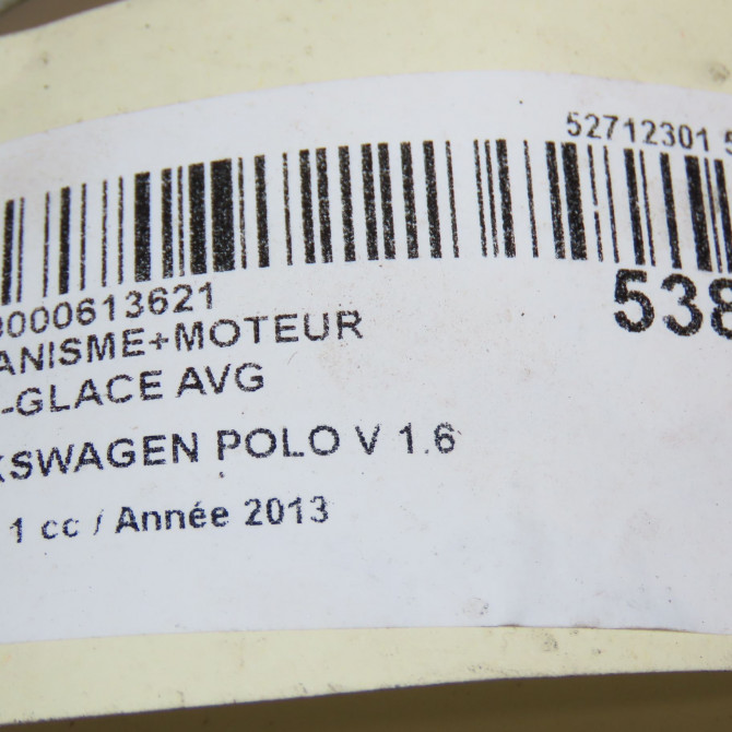 Mecanisme+moteur leve-glace avg occasion VOLKSWAGEN POLO V POLO V Phase 1 2009-09-01->2014-05-31 1.6 TDI 90ch 6R4837461N 8