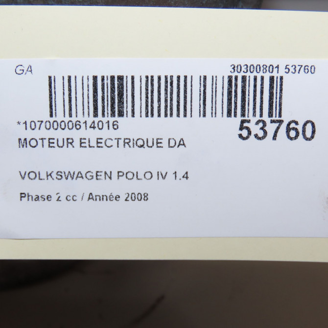 Moteur electrique de direction assistée occasion VOLKSWAGEN POLO IV Phase 2 05-2005->09-2009 1.4 TDI 70ch 6R0423156C 5