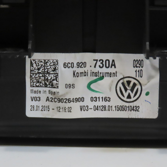 Compteur occasion VOLKSWAGEN POLO V Phase 2 02-2014->... 1.2i 90ch 6C0920730A 4