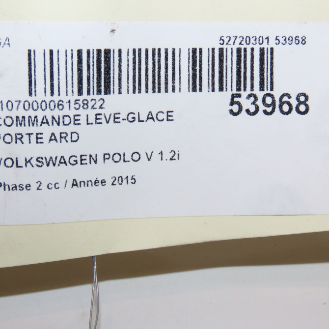 Commande leve-glace porte arrière droite occasion VOLKSWAGEN POLO V Phase 2 02-2014->... 1.2i 90ch 6C0959855WHS 3