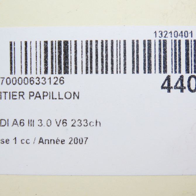 Boitier papillon occasion AUDI A6 III Phase 1 05-2004->10-2008 3.0 V6 233ch 7