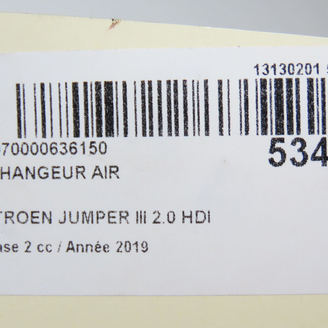 Echangeur air occasion CITROEN JUMPER III Phase 2 06-2014->... 2.0 HDI 130ch 1613994080 5