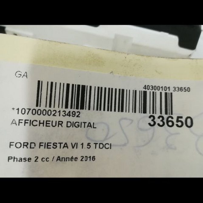 Afficheur digital occasion FORD FIESTA VI Phase 2 11-2012->... 1.5 TDCI 75ch 3