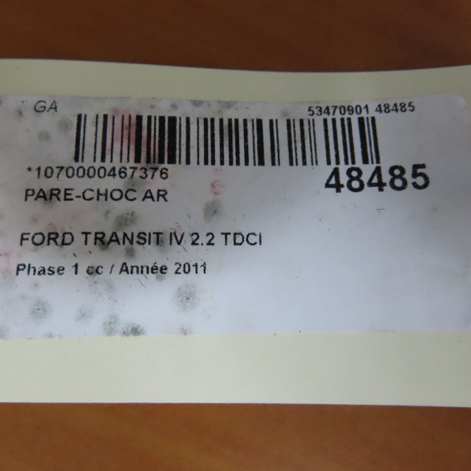 Pare-choc arrière occasion FORD TRANSIT IV Phase 1 09-2006->... 2.2 TDCI 110ch 1408520 8