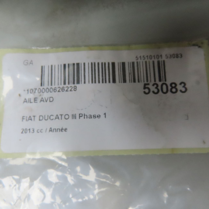 Aile avant droite occasion FIAT DUCATO III Phase 1 06-2006->10-2014 1372144080 5