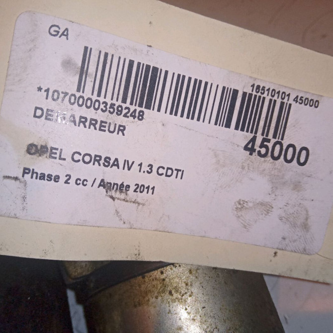 Démarreur occasion OPEL CORSA IV Phase 2 01-2011->03-2015 1.3 CDTI 75ch 55591492 5