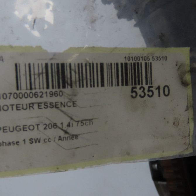 Moteur essence occasion PEUGEOT 206 206 phase 1 SW 2002-06-01->2006-12-31 1.4i 75ch 135EC 6