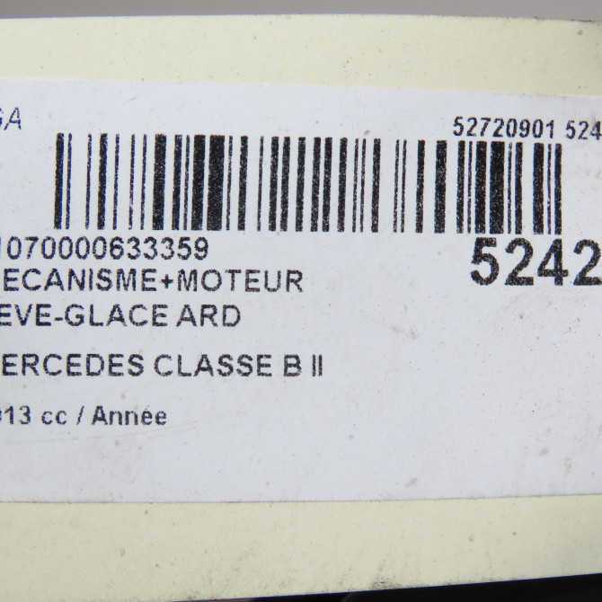 Mecanisme+moteur leve-glace ard occasion MERCEDES CLASSE B II Phase 1 09-2011->12-2014 2467300279 8