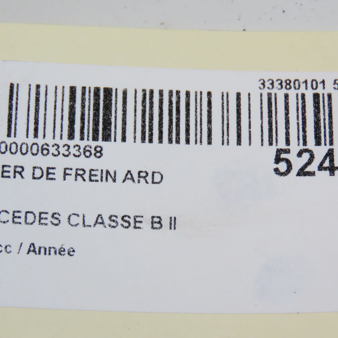 Etrier de frein arrière droit occasion MERCEDES CLASSE B II Phase 1 09-2011->12-2014 4232481 7