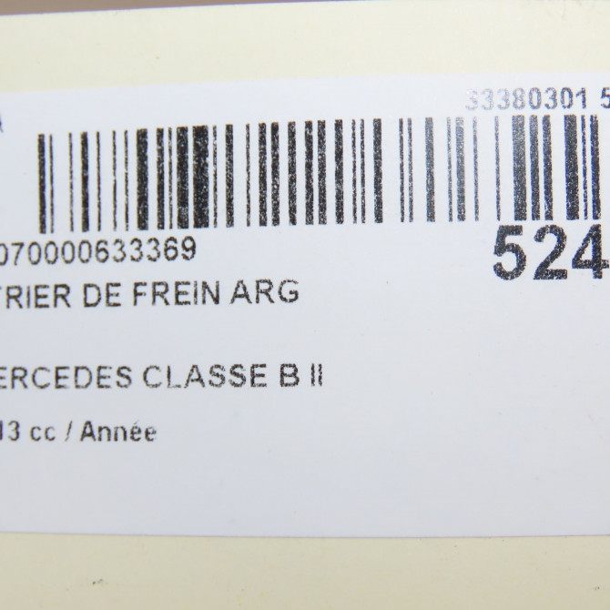 Etrier de frein arrière gauche occasion MERCEDES CLASSE B II Phase 1 09-2011->12-2014 4232381 7