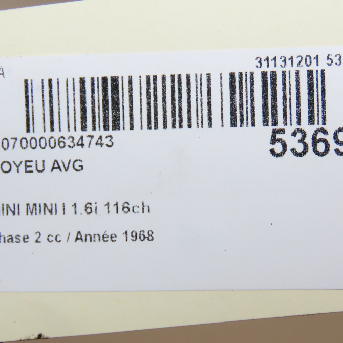 Moyeu avg occasion MINI MINI I Phase 2 07-2004->09-2006 1.6i 116ch 4