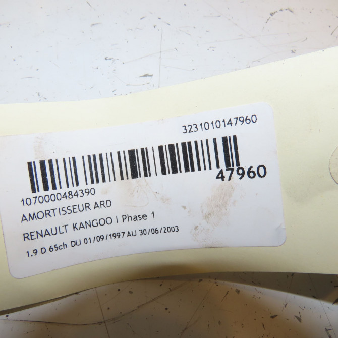 Amortisseur arrière droit occasion RENAULT KANGOO I Phase 1 09-1997->06-2003 1.9 D 65ch 8200675680 3