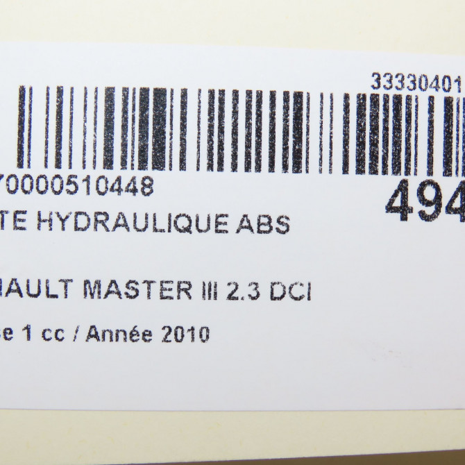 Unité hydraulique ABS occasion RENAULT MASTER III Phase 1 04-2010->... 2.3 DCI 16v 100ch 476608029R 6