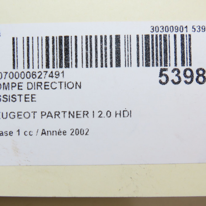 Pompe direction assistee occasion PEUGEOT PARTNER I Phase 1 01-1997->12-2002 2.0 HDI 4007JE 8