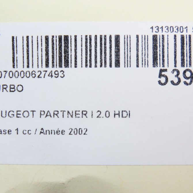 Turbo occasion PEUGEOT PARTNER I Phase 1 01-1997->12-2002 2.0 HDI 375E9 8