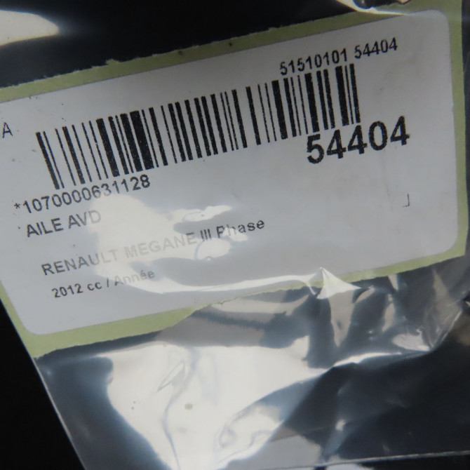 Aile avant droite occasion RENAULT MEGANE III Phase 2 01-2012->06-2014 631005149R 5