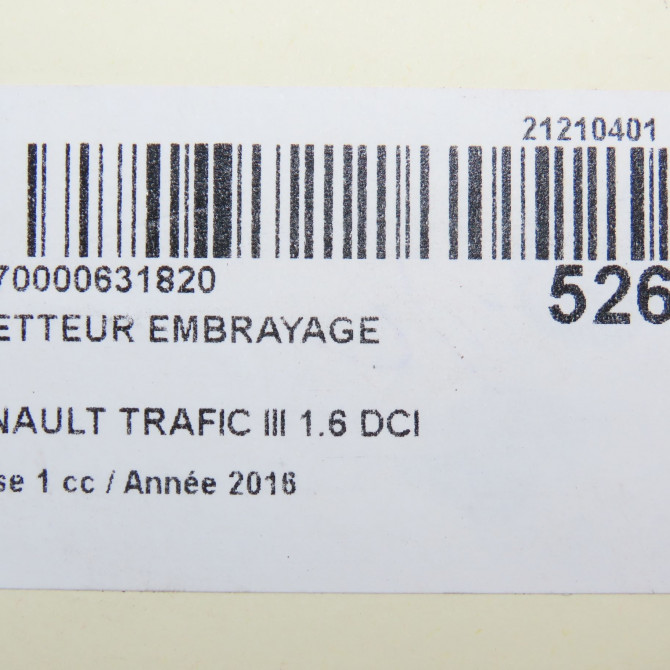 Emetteur embrayage occasion RENAULT TRAFIC III Phase 1 06-2014->... 1.6 DCI 145ch 306100530R 5
