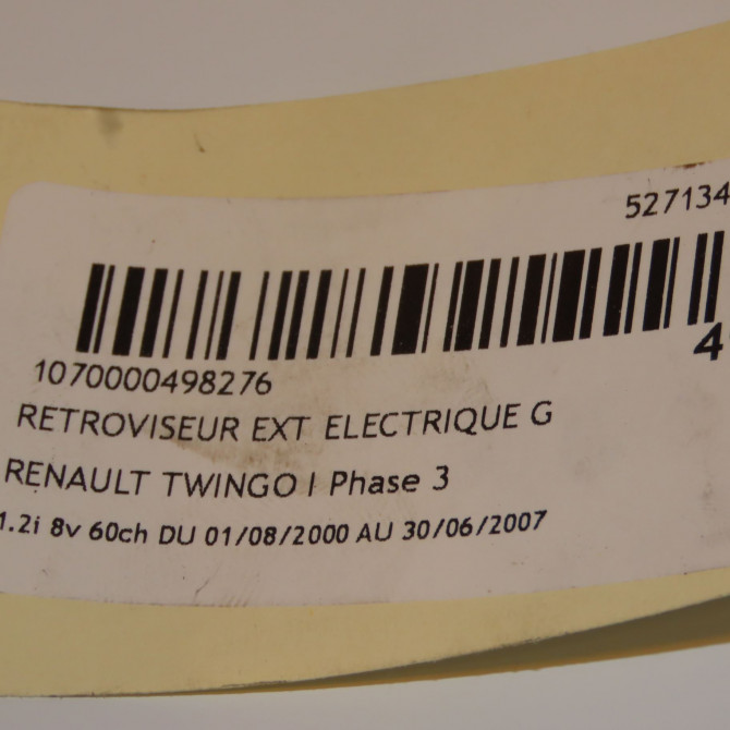 Retroviseur exterieur electrique gauche occasion RENAULT TWINGO I Phase 3 08-2000->06-2007 1.2i 8v 60ch 8200039873 4