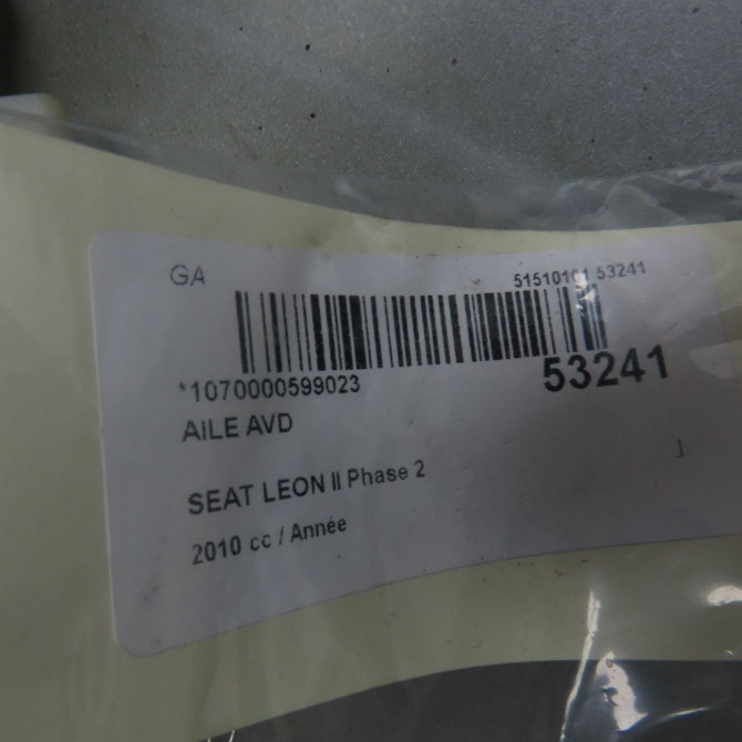 Aile avant droite occasion SEAT LEON II Phase 2 05-2009->09-2012 1P0821022A 5