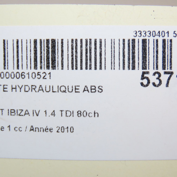 Unité hydraulique ABS occasion SEAT IBIZA IV Phase 1 05-2008->01-2012 1.4 TDI 80ch 6R0614117TBEF 7