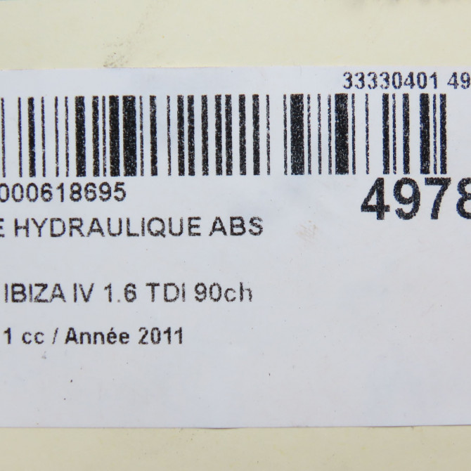 Unité hydraulique ABS occasion SEAT IBIZA IV Phase 1 05-2008->01-2012 1.6 TDI 90ch 6R0614117TBEF 6