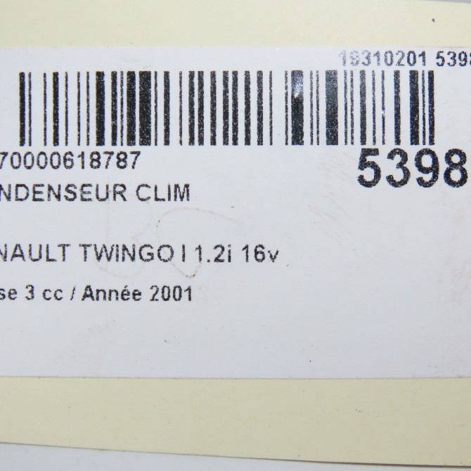 Condenseur clim occasion RENAULT TWINGO I Phase 3 08-2000->06-2007 1.2i 16v 7700433077 4