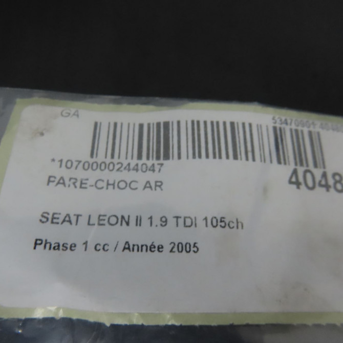Pare-choc arrière occasion SEAT LEON II Phase 1 09-2005->05-2009 1.9 TDI 105ch 1P0807421GRU 8